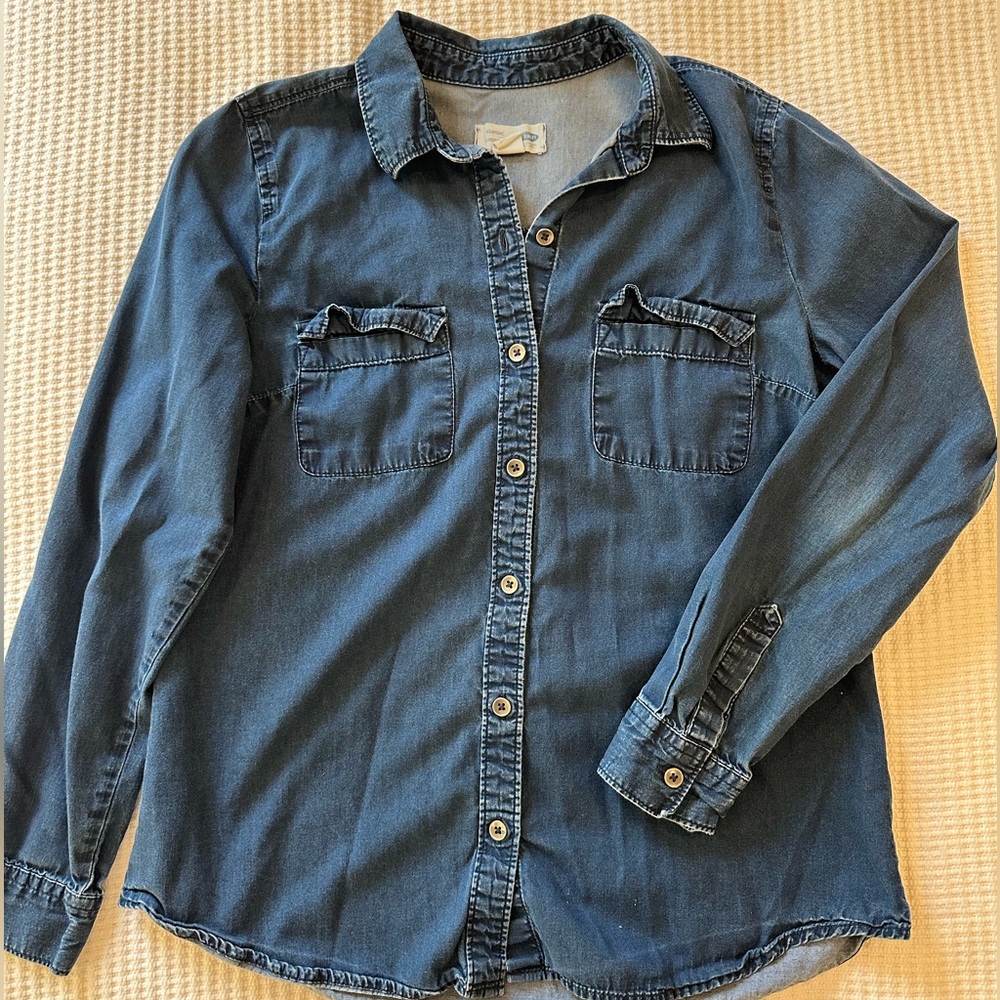 Old Navy Blue Denim Button Down (XS)